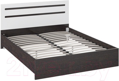 Двуспальная кровать ТриЯ Фьюжн ТД-260.01.03 160x200 (белый глянец/венге линум)
