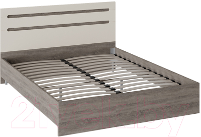 Двуспальная кровать ТриЯ Фьюжн ТД-260.01.03 160x200 (бежевый/дуб сонома трюфель)