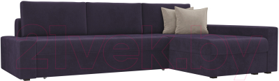 Диван угловой Mebelico Версаль 278 правый / 105811 (велюр, фиолетовый)