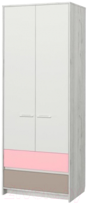 Шкаф Аквилон Зефир №2 800 (дуб эльза/розовый)