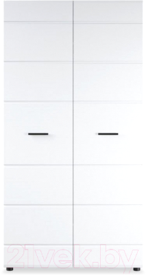 Шкаф Империал Йорк 2-х дверный (белый жемчуг/белый глянец)