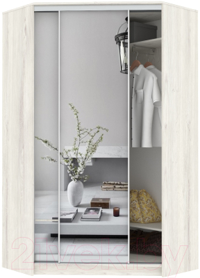 Шкаф Кортекс-мебель Сенатор ШК30 Классика с зеркалом (дуб монтерей)