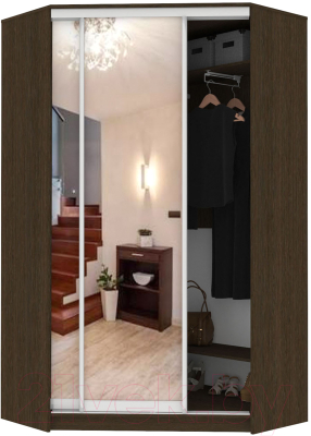 Шкаф Кортекс-мебель Сенатор ШК30 Классика зеркало (венге)