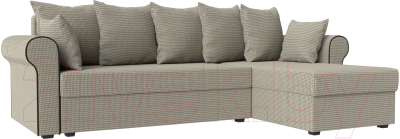 Диван угловой Mebelico Рейн 316 правый / 112590 (рогожка корфу 02/кант коричневый)