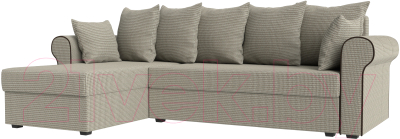 Диван угловой Mebelico Рейн 316 левый / 112590 (рогожка корфу 02/кант коричневый)