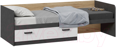 Кровать-тахта ТриЯ Рико ТД-340.12.01 (белый глянец/матера/яблоня беллуно)