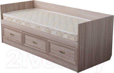 Кровать-тахта Премиум Гармония с 3 ящиками (шимо светлый)
