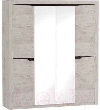 Шкаф Мебельград Соренто 4-х дверный 196.5x54.5x220 (дуб бонифаций/кофе структурный матовый)