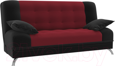 Диван Mio Tesoro Пальма 498 (микровельвет, красный/черный)