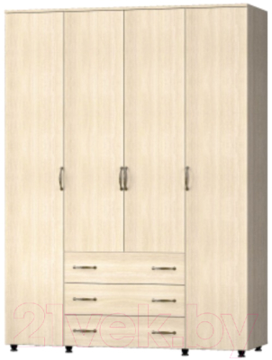 Шкаф Премиум Гармония четырехстворчатый глухой без накладок и без зеркал (шимо светлый)