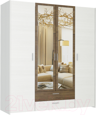 Шкаф Евва Венеция ВН-4D2Z2S (бодега белый/ясень орландо)