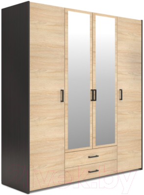 Шкаф Евва Венеция ВН-4D2Z2S (венге/дуб сонома)