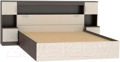 Двуспальная кровать Стендмебель Бася КР-552 (дуб белфорт/венге)
