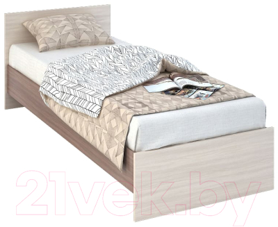 Односпальная кровать Стендмебель Бася КР-554 (ясень шимо светлый/ясень шимо темный)