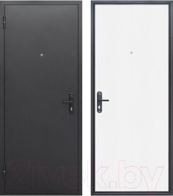 Входная дверь Гарда Стройгост 5 серебро/Беленый дуб (96x205, левая)