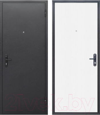 Входная дверь Гарда Стройгост 5 серебро/Беленый дуб (96x205, правая)