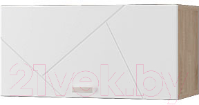 Шкаф навесной MLK Скайлайн 600 с горизонтальной дверкой (дуб сонома светлый/белый шагрень)