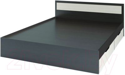 Полуторная кровать Стендмебель Гармония КР-605 140x200 (дуб белфорт/венге)