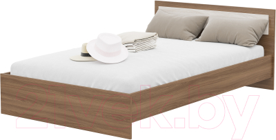 Полуторная кровать Стендмебель Гармония КР-609 120x200 (ясень шимо светлый/ясень шимо темный)