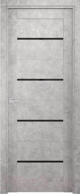 Дверь межкомнатная SMART Орион 60x200 (бетон/черное стекло)