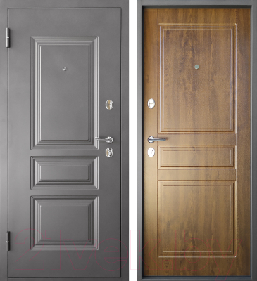 Входная дверь Промет Марс 6 Классика 86x205 (левая, Mocco 999/дуб темный ПФ-031)