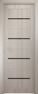 Дверь межкомнатная SMART Орион 70x200 (капучино/черное стекло)