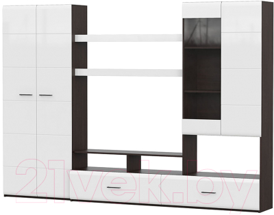 Стенка NN мебель МГС 7 исп 1 (дуб венге/белый глянец)
