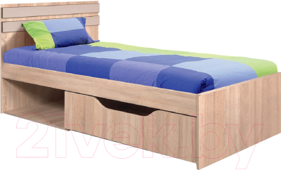 Односпальная кровать Мебель-КМК 900 Лондон 0467.18 (дуб сонома/капучино)