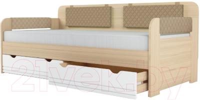 Кровать-тахта Аквилон Стиль №900.4 (туя светлая/кофе с молоком)
