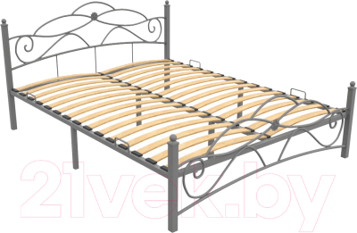 Односпальная кровать Князев Мебель Грация ГЯ.90.190.С (серый муар)