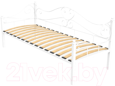 Кровать-тахта Князев Мебель Валенсия ВАЯ.90.190.Б (белый муар)