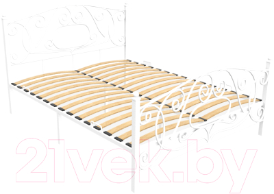 Односпальная кровать Князев Мебель Виктория ВЯ.90.200.Б (белый муар)