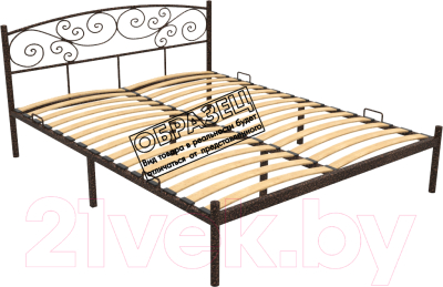 Односпальная кровать Князев Мебель Лилия ЛЛЯ.90.200.М (медный антик)