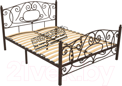 Односпальная кровать Князев Мебель Виктория ВЯ.90.200.М (медный антик)
