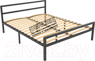 Односпальная кровать Князев Мебель Наргиз НЗ.90.200.Ч (черный глянец)