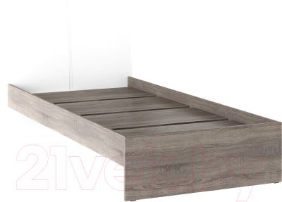 Односпальная кровать Bon Mebel Доминика основание ЛДСП 90x200 (дуб сонома трюфель/кожзам белый)