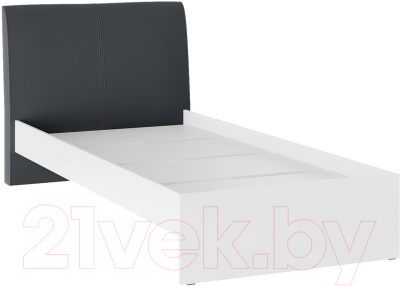 Односпальная кровать Bon Mebel Доминика основание ЛДСП 90x200 (белый/кожзам серый)