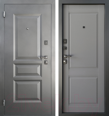 Входная дверь Промет Арктик Классика 98x205 (левая, муар черный 999/графит нубук ЦП-014)