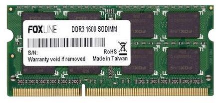 Foxline 4GB DDR3 SODIMM PC3-12800 FL1600D3S11SL-4G