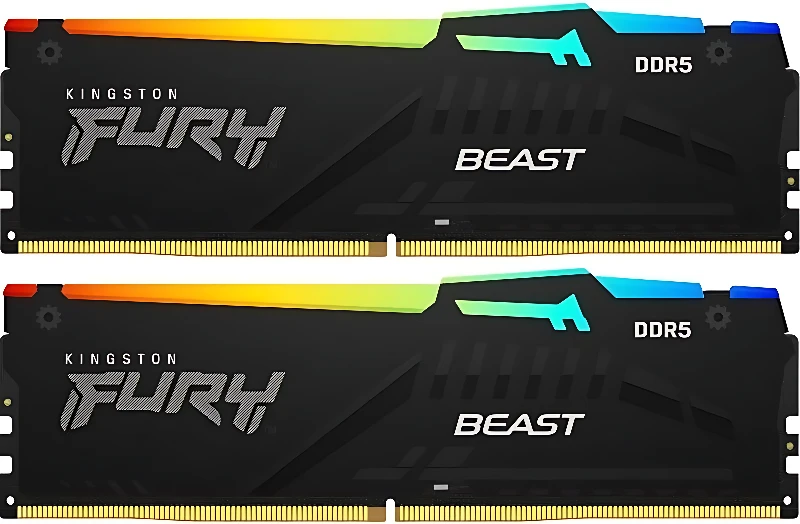 Kingston FURY Beast RGB 2x16ГБ DDR5 4800 МГц KF548C38BBAK2-32