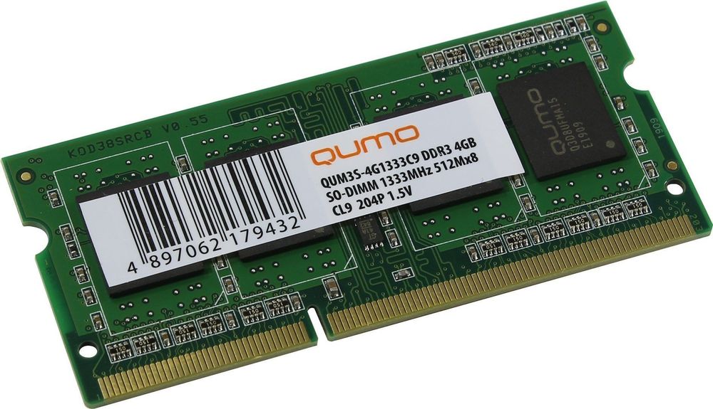 QUMO 4GB DDR3 SODIMM PC3-10600 QUM3S-4G1333С9