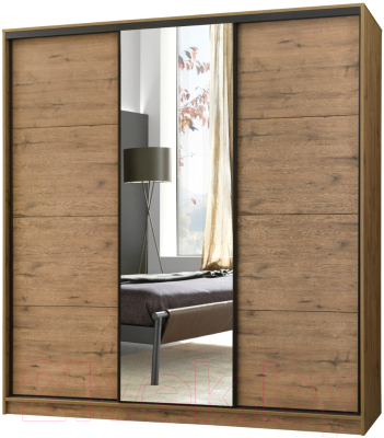 Шкаф Рэйгрупп B 177 VVH Bromo РГ-09.02 (дуб велингтон/черный матовый)