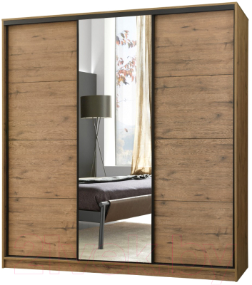 Шкаф Рэйгрупп B 207 VVH Bromo РГ-08.02 (дуб велингтон/черный матовый)