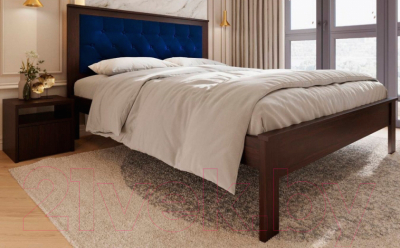 Двуспальная кровать BAMA Георг (160x200, венге/велюр)
