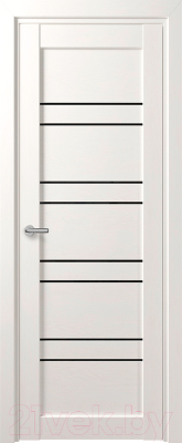 Дверь межкомнатная Deform D15 ДО 60x200 (дуб шале снежный/Lacobel черный)