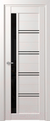 Дверь межкомнатная Deform D19 ДО 70x200 (дуб шале снежный/Lacobel черный)