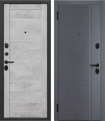 Входная дверь Гарда Бостон Царга бетон снежный (96x205, левая)