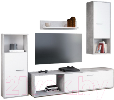 Стенка Империал Лино (белый/ателье светлый)