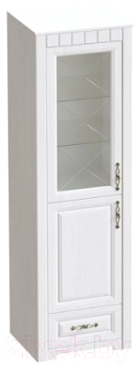 Шкаф с витриной Мебельград Прованс (бодега белая/патина премиум)