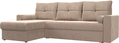 Диван угловой Mio Tesoro Верона левый (велюр, бежевый)
